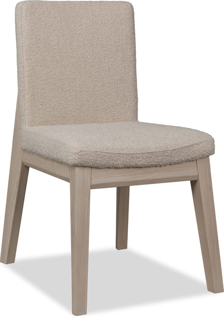 Liv White Sand/Brun Solid Wood Dining Chair - Ornate Home