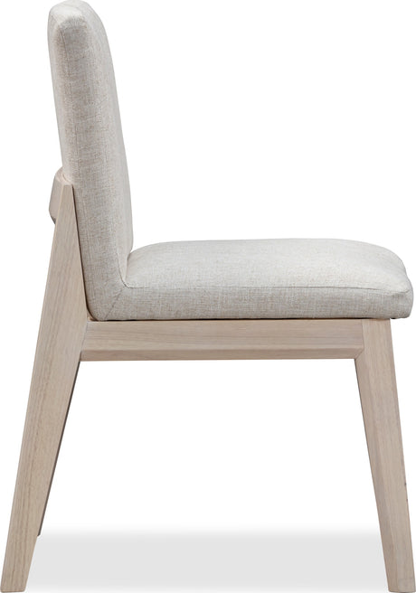 Liv White Sand/Natural Solid Wood Dining Chair - Ornate Home