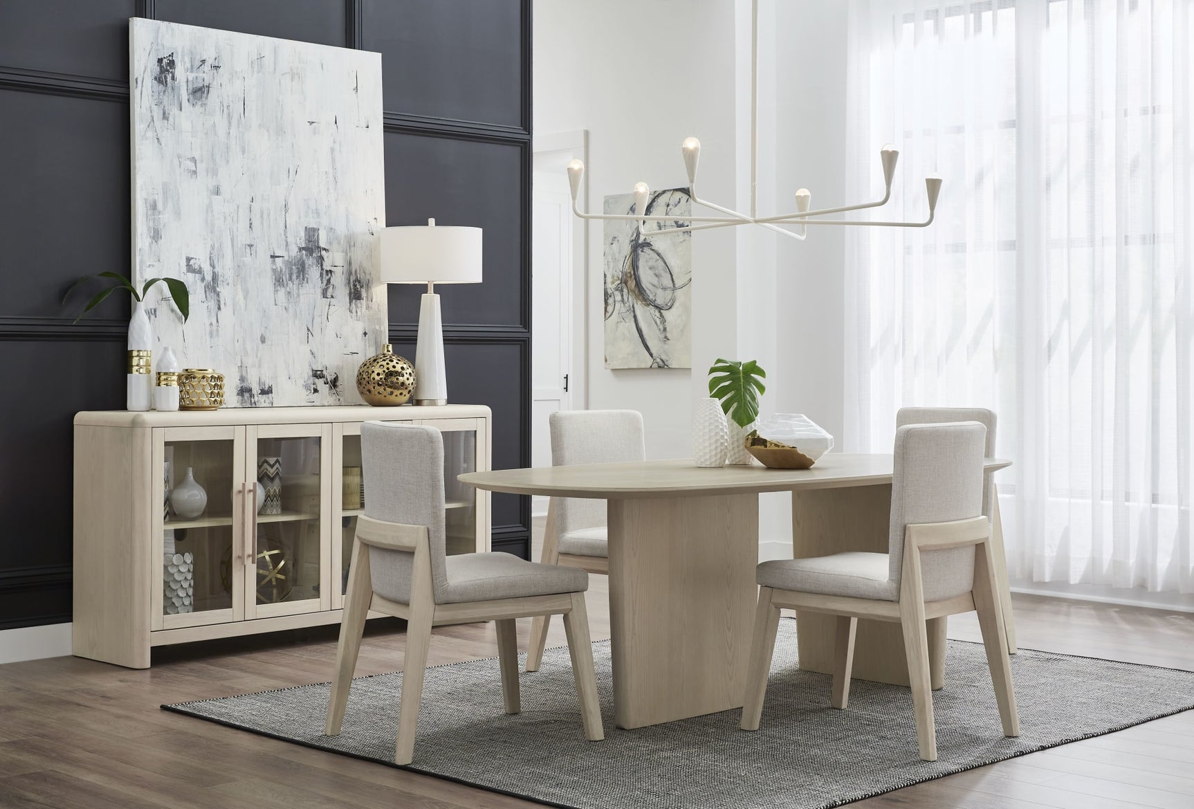 Liv White Sand/Natural Solid Wood Dining Chair - Ornate Home