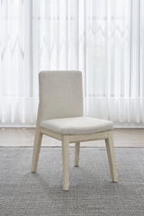 Liv White Sand/Natural Solid Wood Dining Chair (Set of 2) - Ornate Home