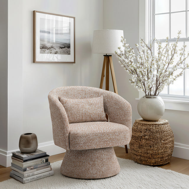 Liva Frosty Brown Swivel Chair - Ornate Home