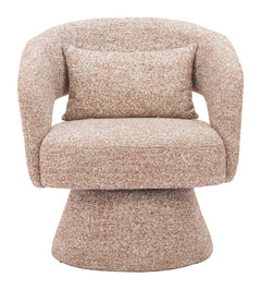 Liva Frosty Brown Swivel Chair - Ornate Home