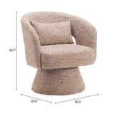 Liva Frosty Brown Swivel Chair - Ornate Home