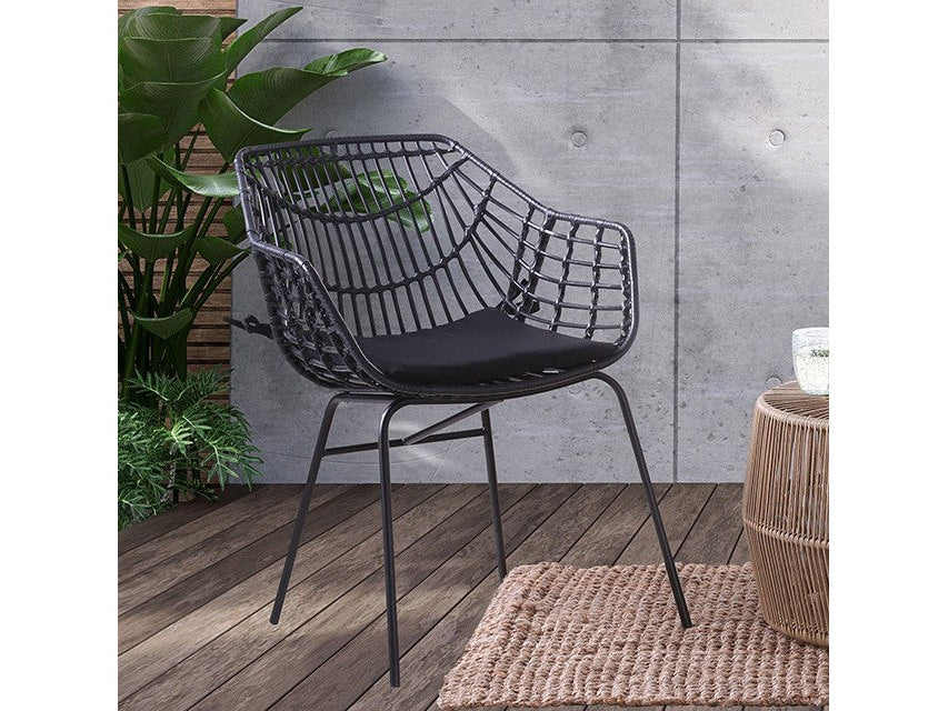 Livana Black Patio Chair (Set of 2) - Ornate Home