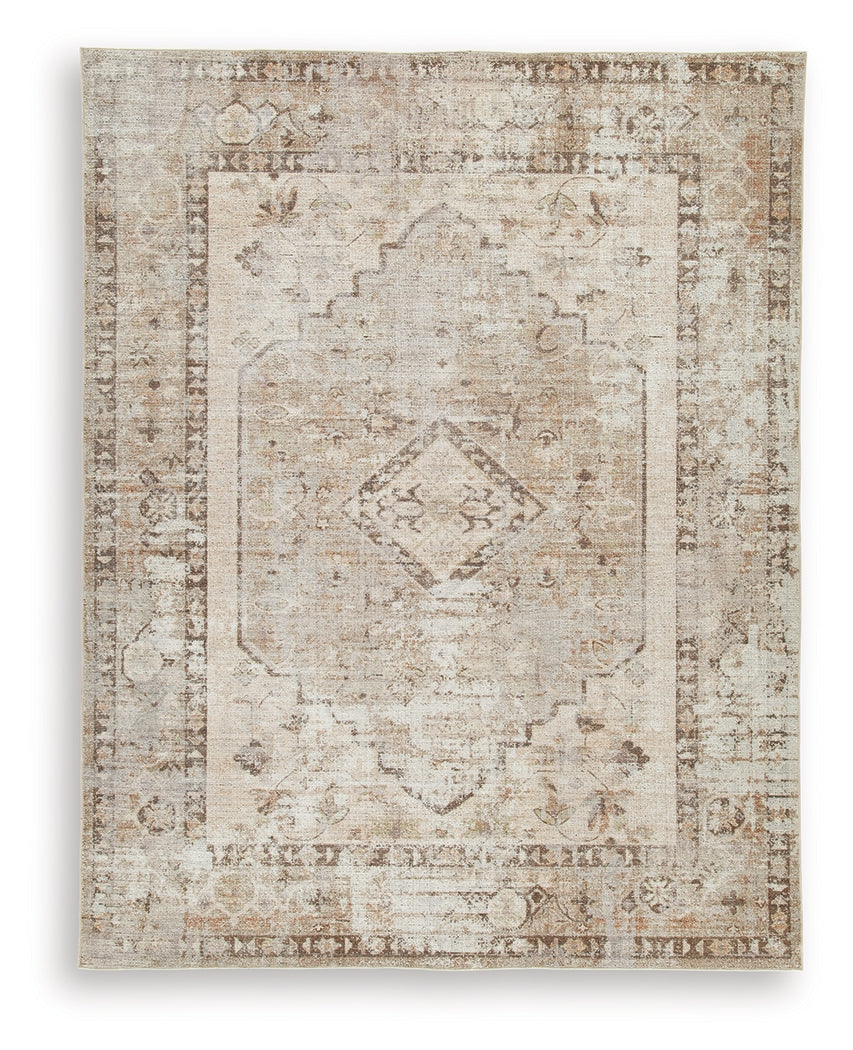Livdon Brown/Beige/Gray Washable Large Rug - Ornate Home