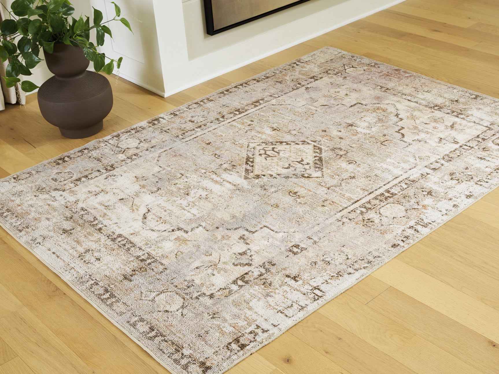 Livdon Brown/Beige/Gray Washable Medium Rug (Online Special Price) - Ornate Home