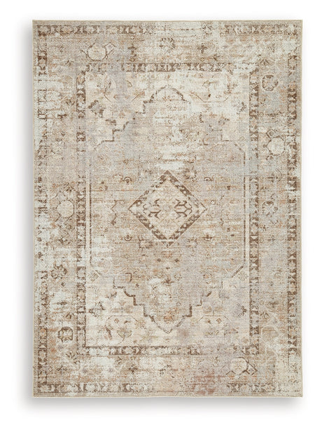 Livdon Brown/Beige/Gray Washable Medium Rug - Ornate Home