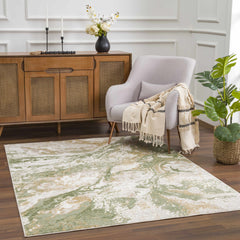 Lively Marble Green Area Rug - Ornate Home