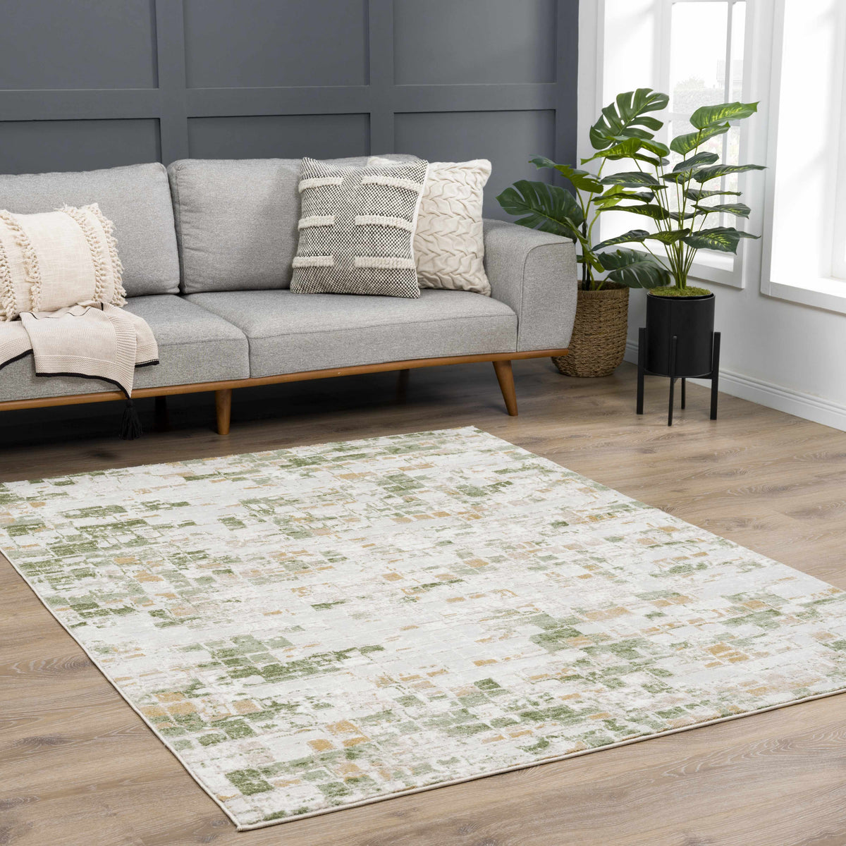 Liveri Green Mosaic Rug - Ornate Home