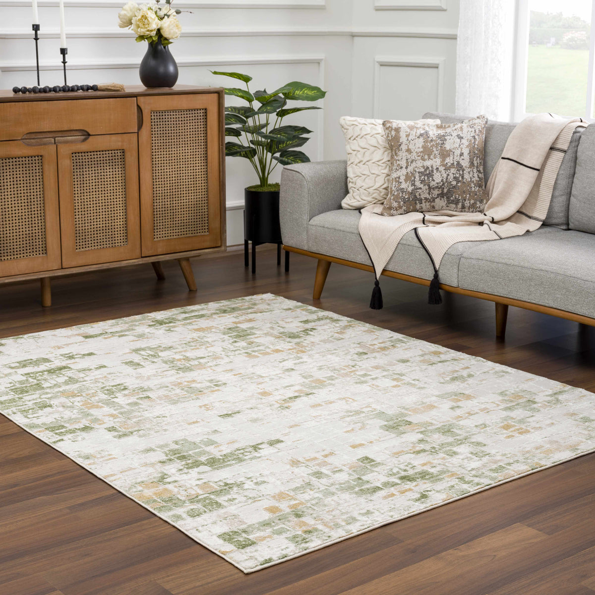 Liveri Green Mosaic Rug - Ornate Home