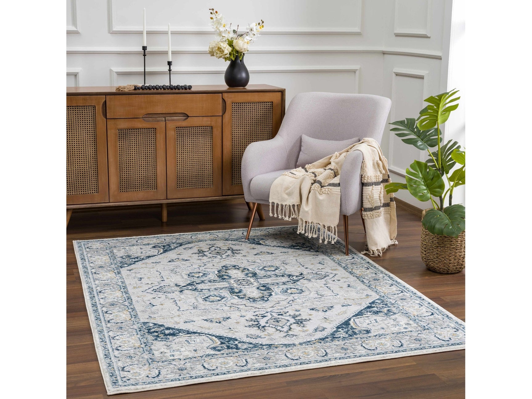 Liverpool Blue Area Rug - Clearance - Ornate Home