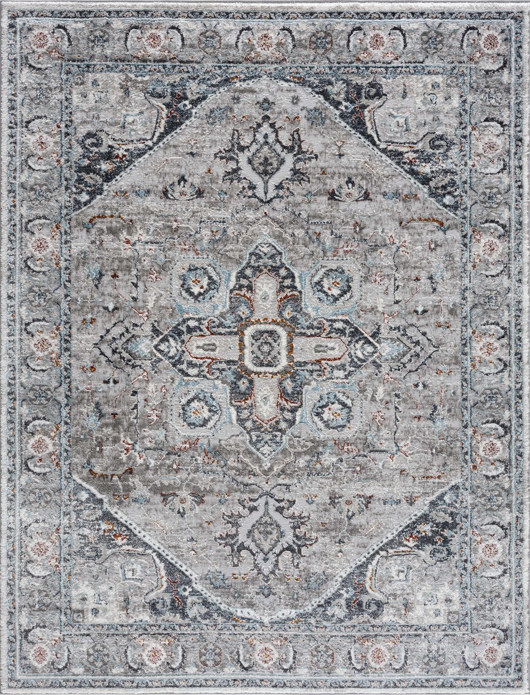 Liverpool Gray & Blue Area Rug - Clearance - Ornate Home