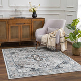 Liverpool Gray & Blue Area Rug - Clearance - Ornate Home