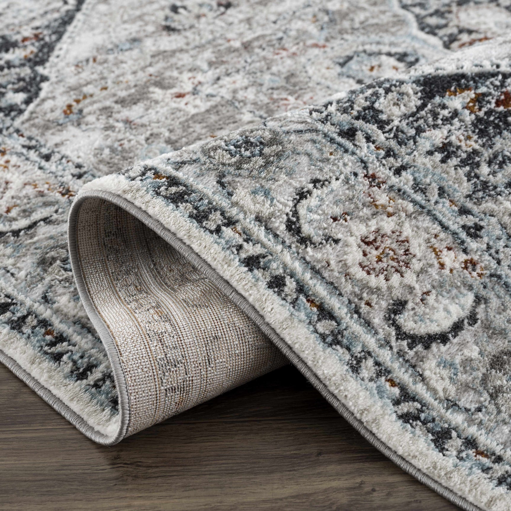 Liverpool Gray & Blue Area Rug - Clearance - Ornate Home