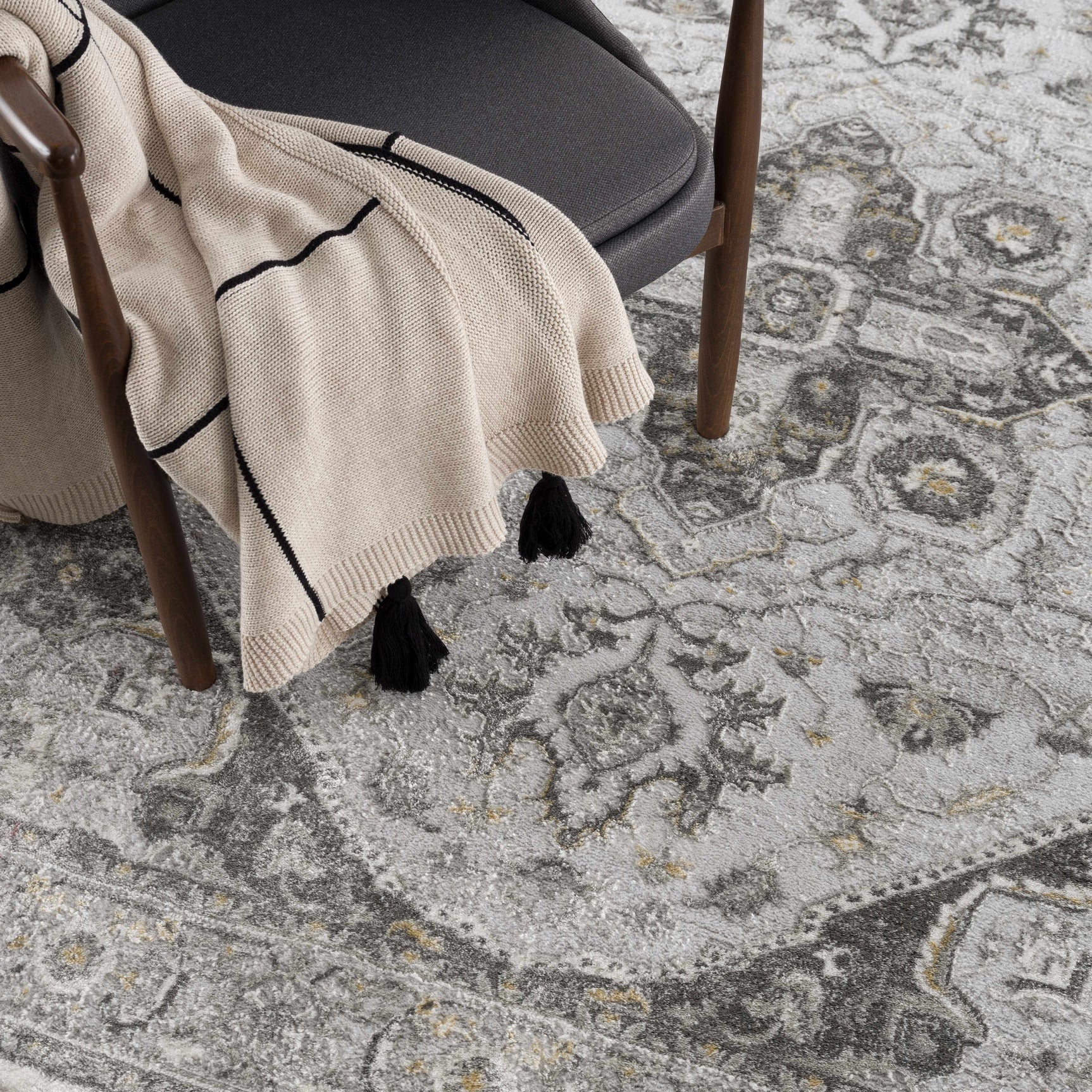 Liverpool Light Gray Area Rug - Clearance - Ornate Home