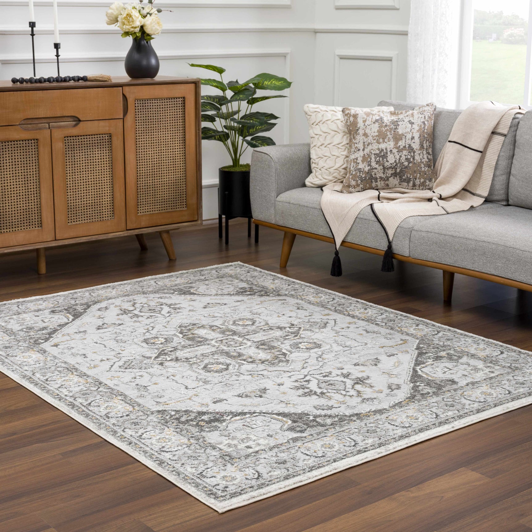 Liverpool Light Gray Area Rug - Clearance - Ornate Home