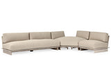 Livia Teak Taupe 3Pc Outdoor Sectional Sofa - Ornate Home