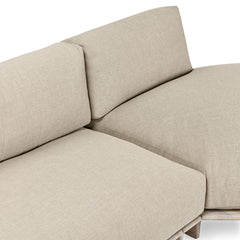 Livia Teak Taupe 3Pc Outdoor Sectional Sofa - Ornate Home