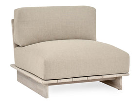 Livia Teak Taupe Outdoor Armless Chair - Ornate Home