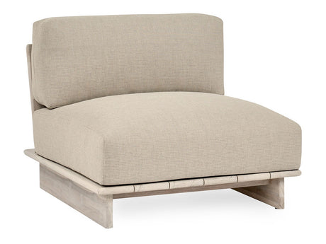 Livia Teak Taupe Outdoor Armless Chair - Ornate Home