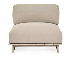 Livia Teak Taupe Outdoor Armless Chair - Ornate Home