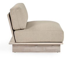 Livia Teak Taupe Outdoor Armless Chair - Ornate Home
