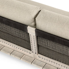 Livia Teak Taupe Outdoor Sofa - Ornate Home