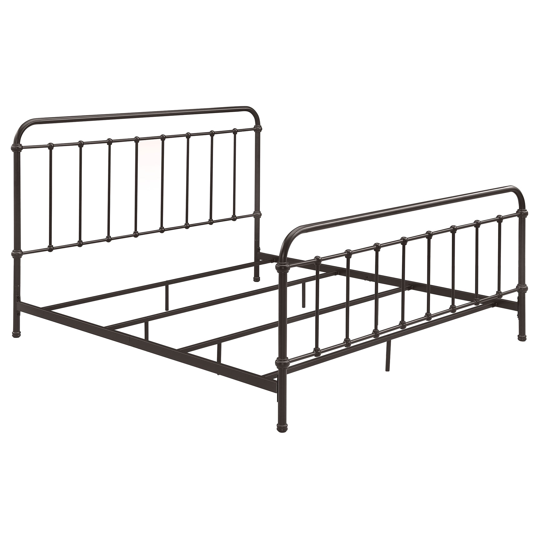 Livingston Dark Bronze Metal Eastern King Open Frame Bed - Ornate Home