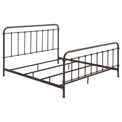 Livingston Dark Bronze Metal Eastern King Open Frame Bed - Ornate Home