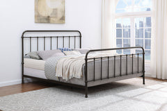 Livingston Dark Bronze Metal Eastern King Open Frame Bed - Ornate Home