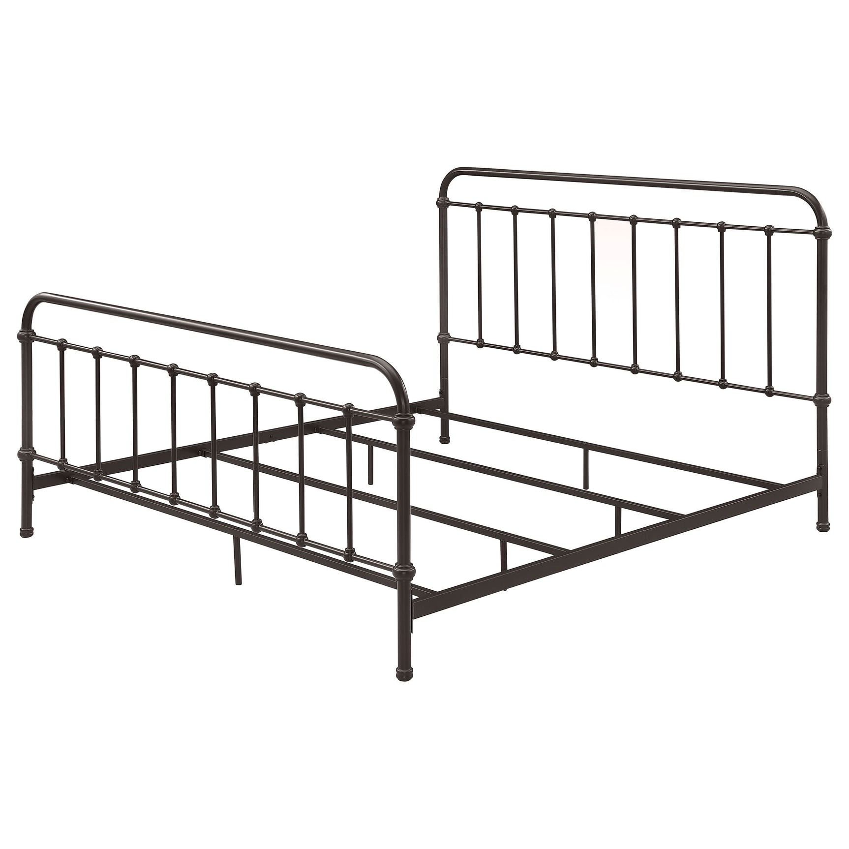 Livingston Dark Bronze Metal Eastern King Open Frame Bed - Ornate Home