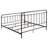 Livingston Dark Bronze Metal Eastern King Open Frame Bed - Ornate Home