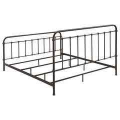 Livingston Dark Bronze Metal Eastern King Open Frame Bed - Ornate Home