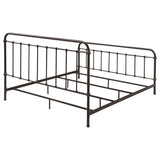 Livingston Dark Bronze Metal Eastern King Open Frame Bed - Ornate Home