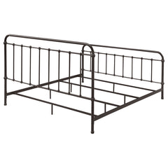Livingston Dark Bronze Metal Eastern King Open Frame Bed - Ornate Home