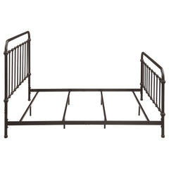 Livingston Dark Bronze Metal Eastern King Open Frame Bed - Ornate Home