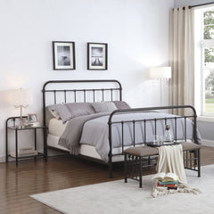 Livingston Dark Bronze Metal Eastern King Open Frame Bed - Ornate Home