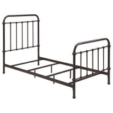 Livingston Dark Bronze Metal Twin Open Frame Bed - Ornate Home