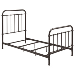 Livingston Dark Bronze Metal Twin Open Frame Bed - Ornate Home
