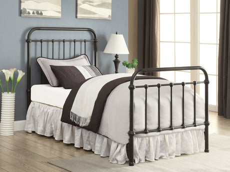 Livingston Dark Bronze Metal Twin Open Frame Bed - Ornate Home