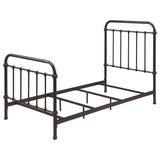 Livingston Dark Bronze Metal Twin Open Frame Bed - Ornate Home