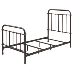 Livingston Dark Bronze Metal Twin Open Frame Bed - Ornate Home