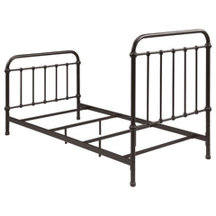 Livingston Dark Bronze Metal Twin Open Frame Bed - Ornate Home