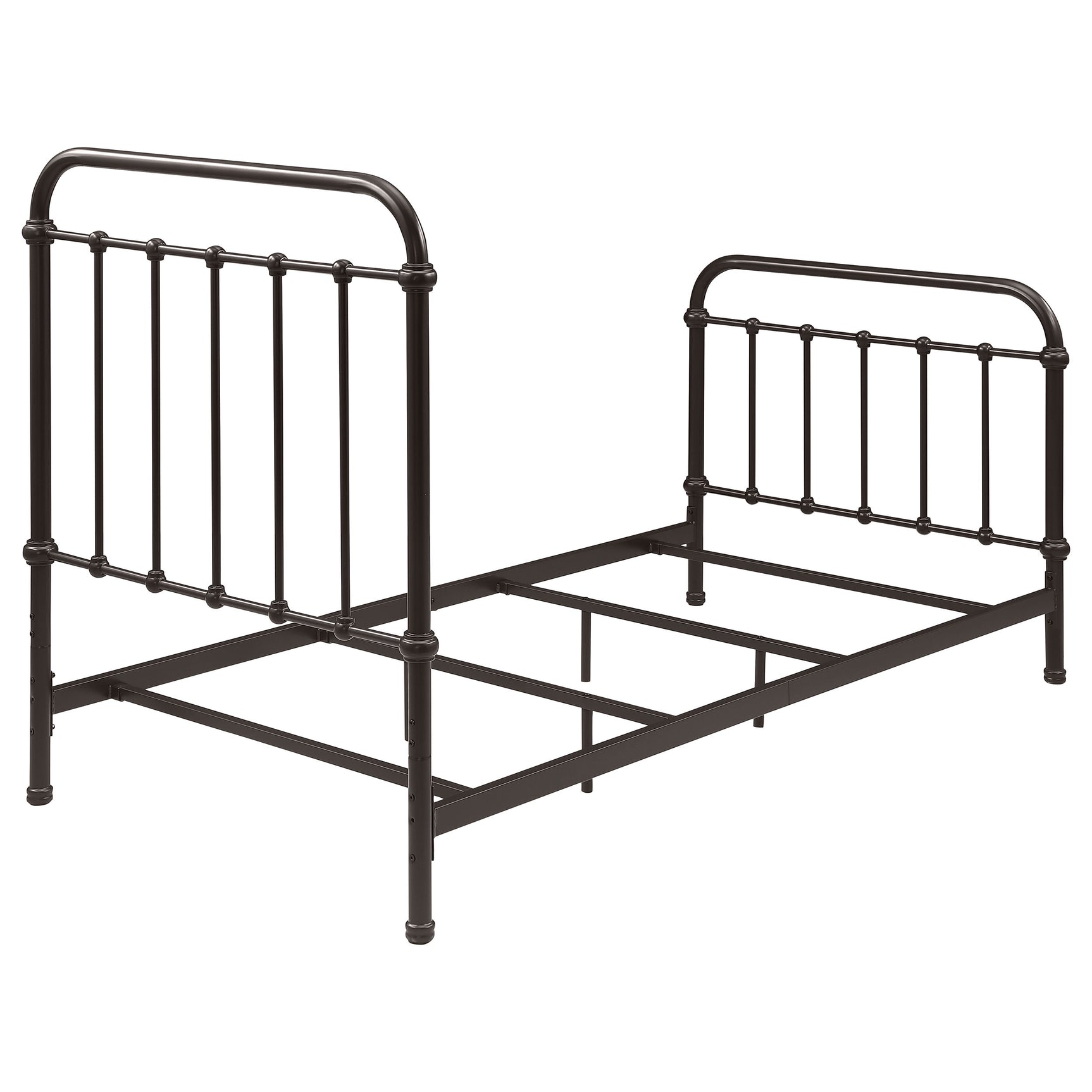 Livingston Dark Bronze Metal Twin Open Frame Bed - Ornate Home