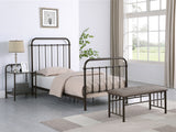 Livingston Dark Bronze Metal Twin Open Frame Bed - Ornate Home
