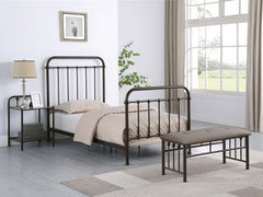 Livingston Dark Bronze Metal Twin Open Frame Bed - Ornate Home