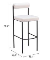 Livorno Ivory Barstool (Set of 2) - Ornate Home