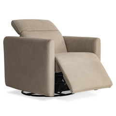 Livvy Taupe Power Motion Swivel Chair - Ornate Home