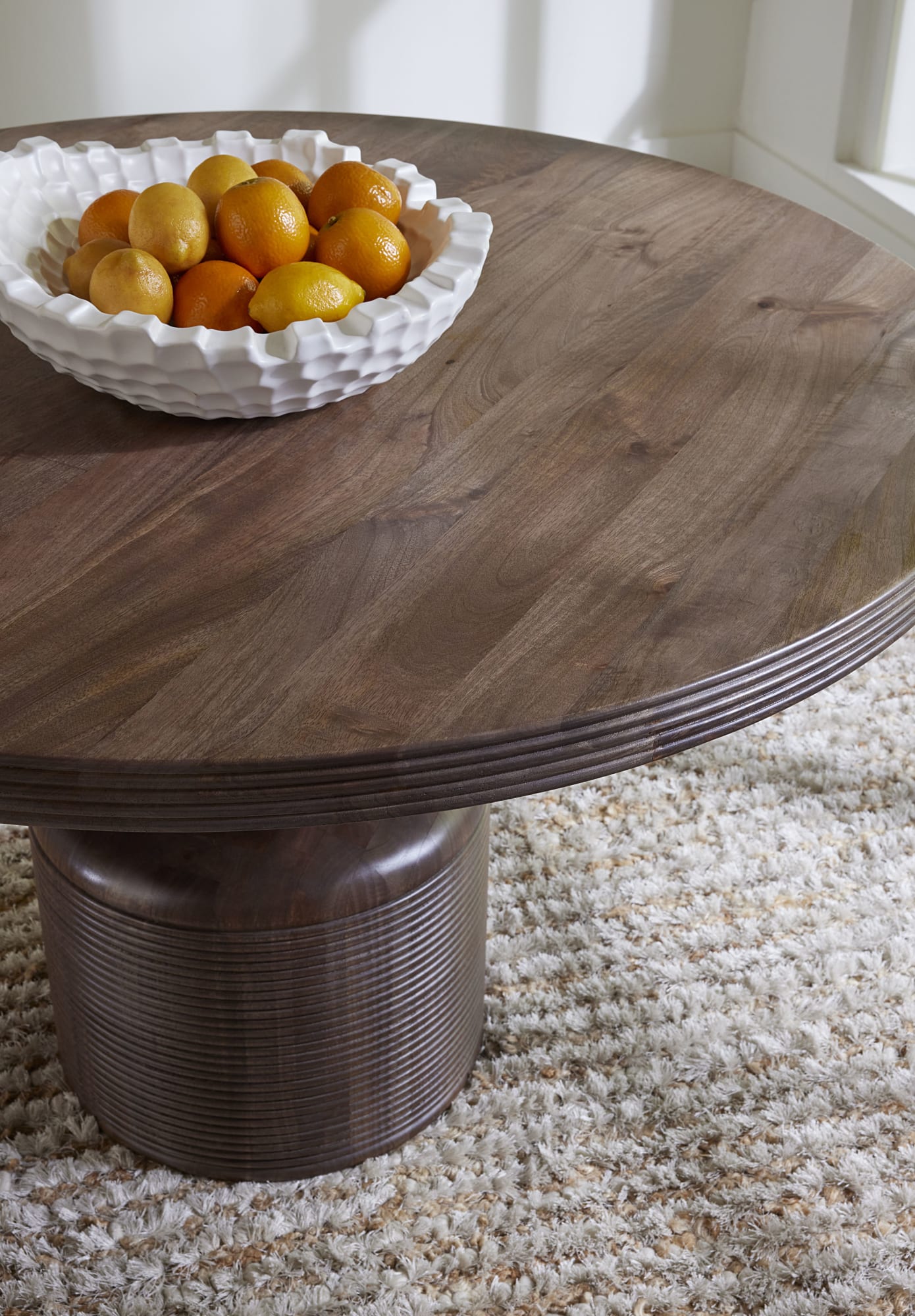 Liyana Natural Tan Solid Wood Round Dining Table - Ornate Home