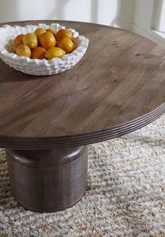 Liyana Natural Tan Solid Wood Round Dining Table - Ornate Home